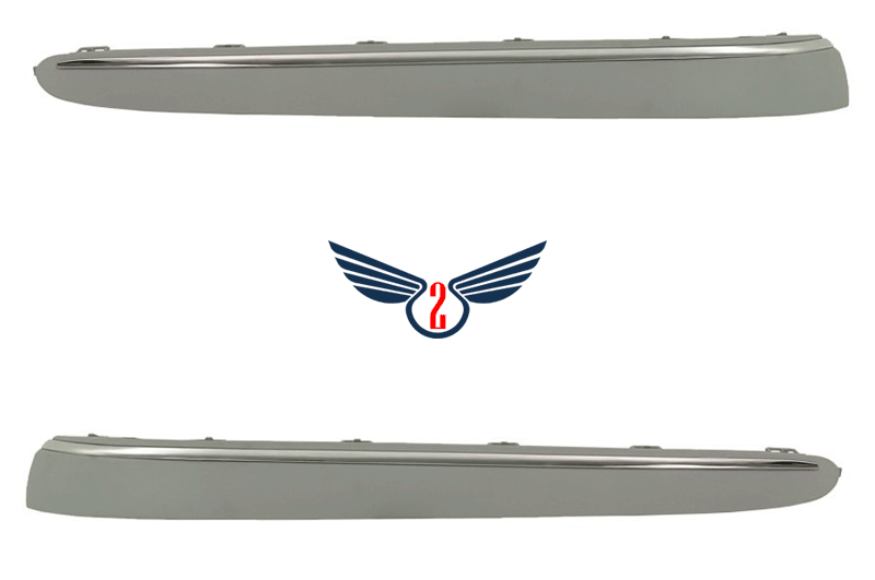 Накладка бампера Mercedes 211 2002-2006 E-class (С хромированным молдингом)