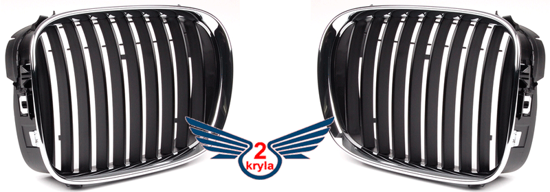 Решітка в капот BMW 5 E39 1996-2003 (Чорна хромована)