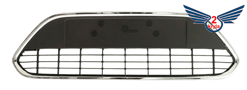 Решітка в бампер Ford Focus 2008-2010 (С хромованою рамкою)