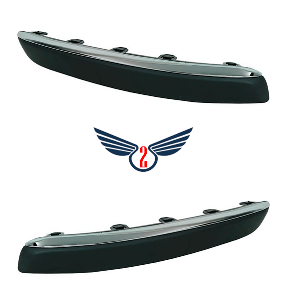 Накладка бампера Peugeot 407 2004-2010 (С хромованим молдингом)