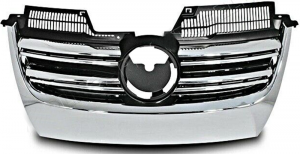 Решітка в капоті VW Golf V 2007-2009 (С хромованими молдингами і хромованою накладкою) Універсал