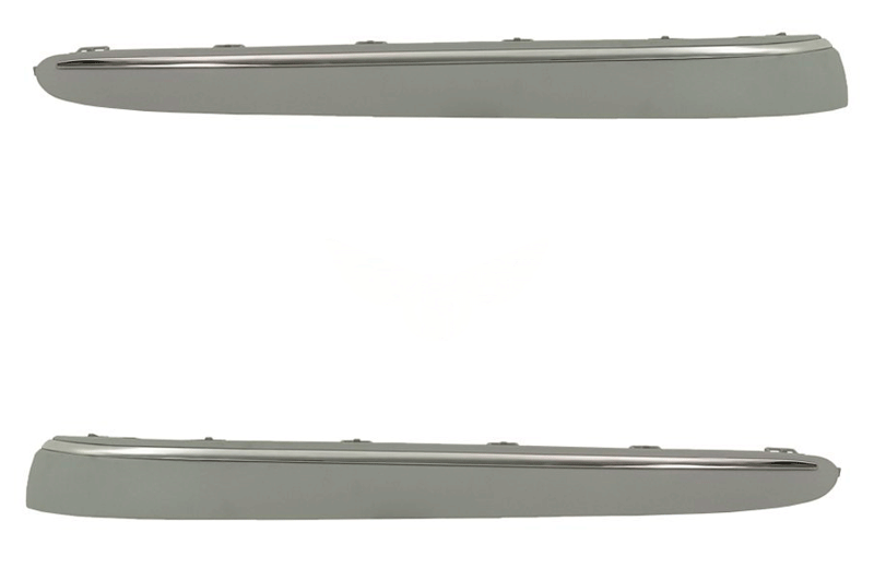 Накладка бампера Mercedes 211 2002-2006 E-class (С хромованим молдингом)