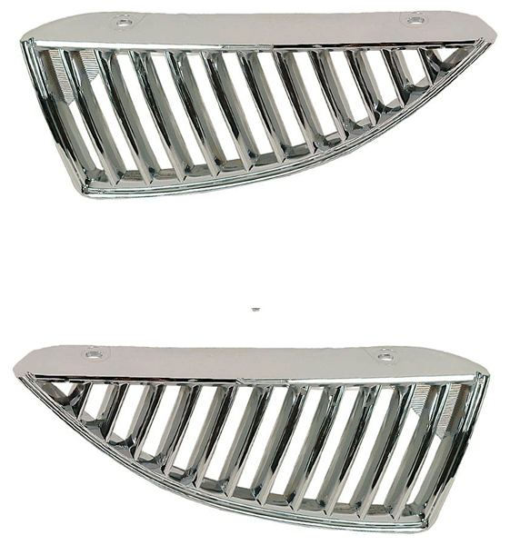 Решітка в бампер Mitsubishi Lancer 9 2004-2006 (Верхня, хромована чорна)