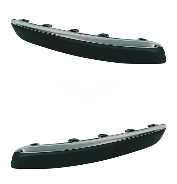Накладка бампера Peugeot 407 2004-2010 (С хромованим молдингом)